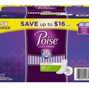 An item of Poise Very Light Absorbency Long Incontinence Panty Liners, 132 ct.-